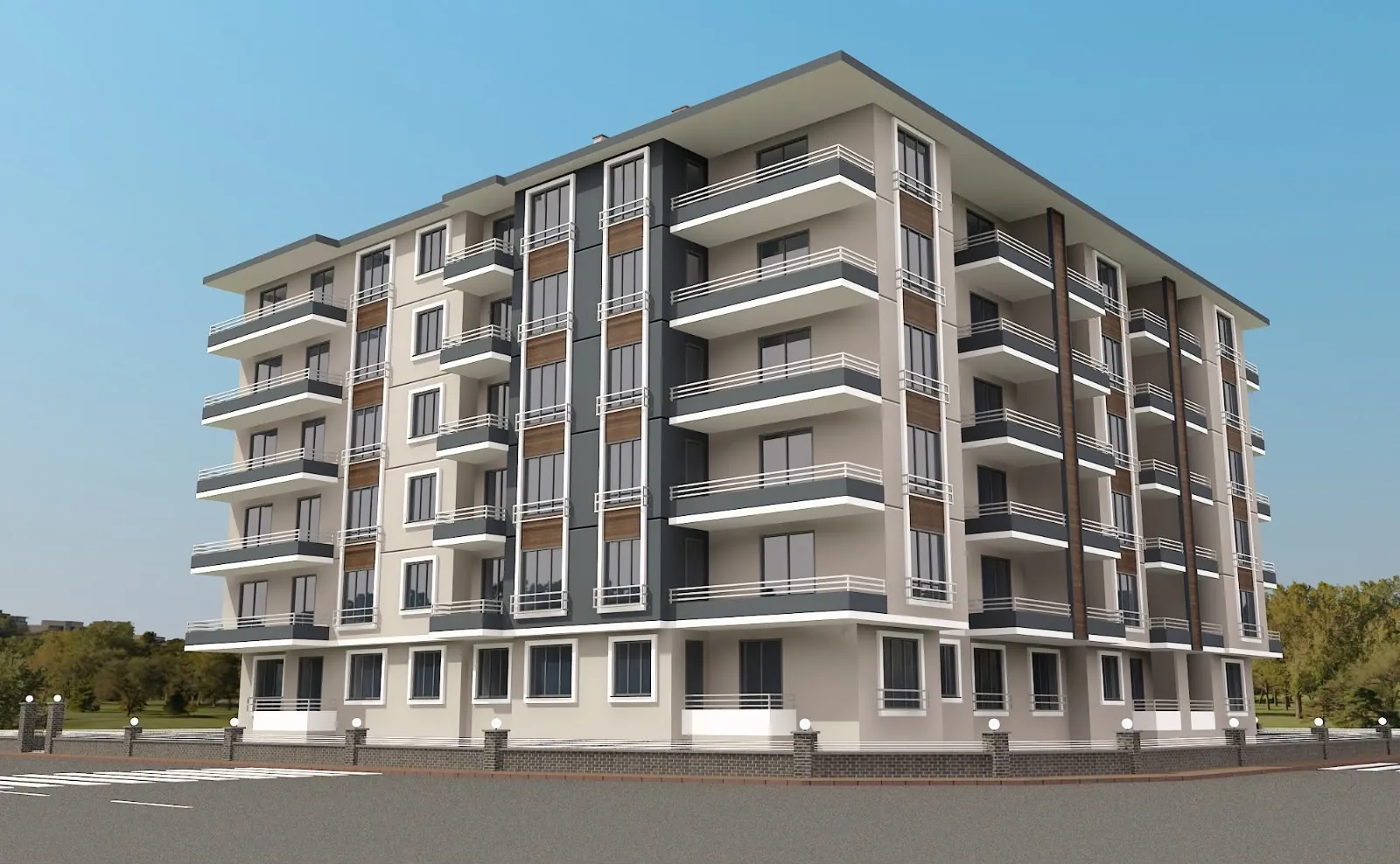 Batı Park Evleri render, ön cephe