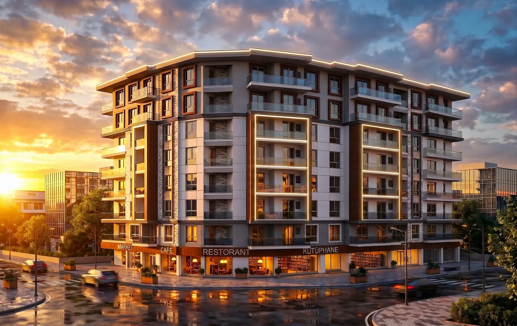 Cadde Konsept dış cephe renderı