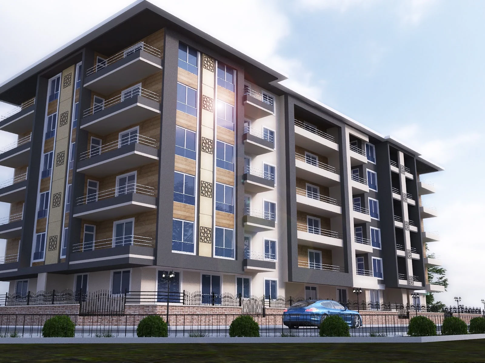 Doğu Park Evleri ön cephe renderı