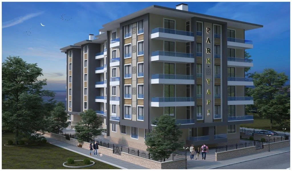 Doğu Park Evleri · Yan cephe · Render