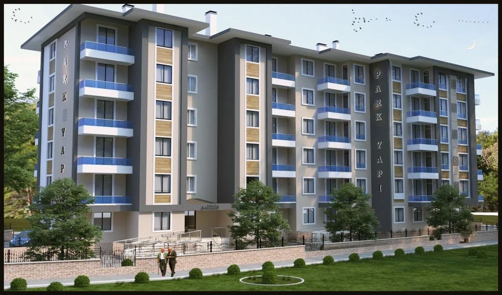 Doğu Park Evleri · Bahçe cephesi · Render